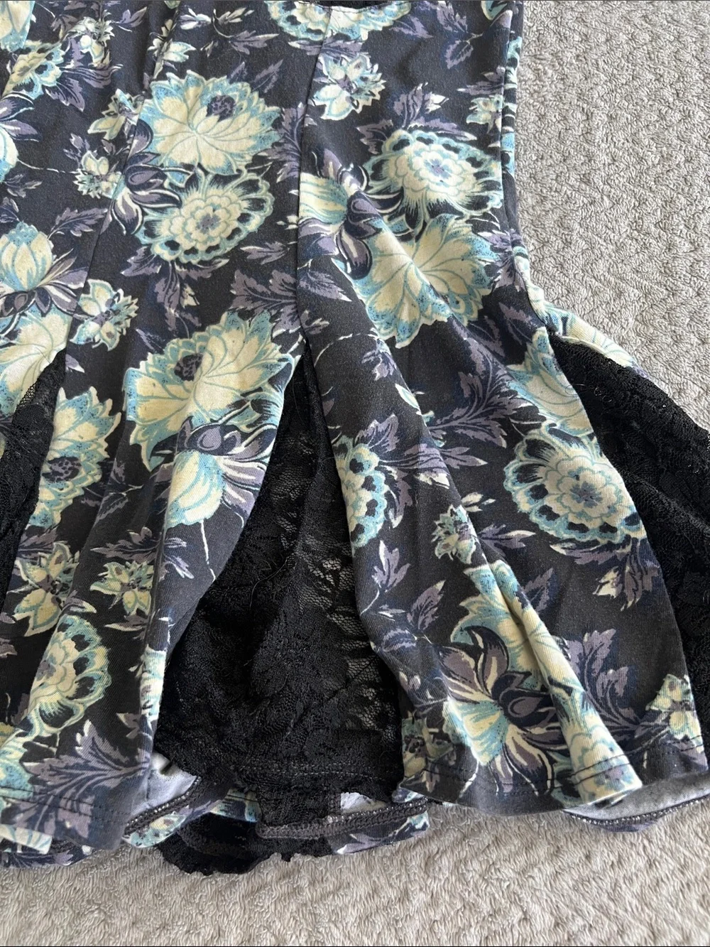 Free People Intimates Mini Spaghetti Strap Midnight Floral Dress Size Medium